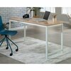 Worksense By Sauder Bergen Circle 60x24 Table Desk Ka , Melamine top surface is heat, stain, and scratch resistant 426288